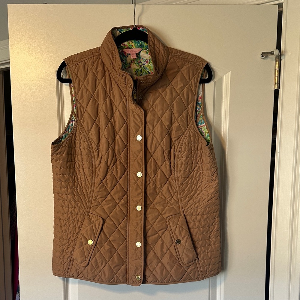 Lilly Pulitzer Tan Quilted Vest